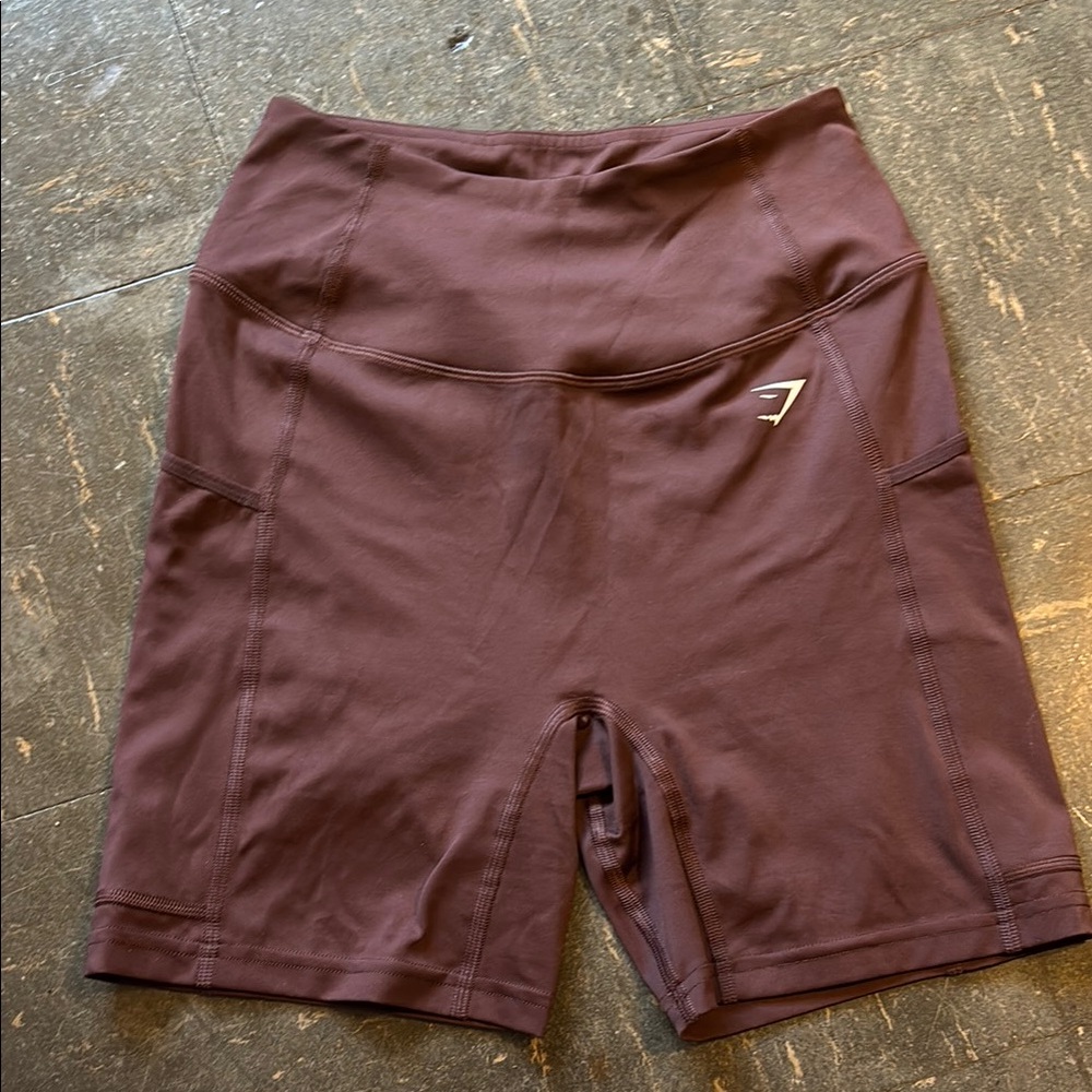 Gymshark pocket shorts in chocolate brown